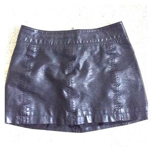 FREE PEOPLE black leather mini skirt